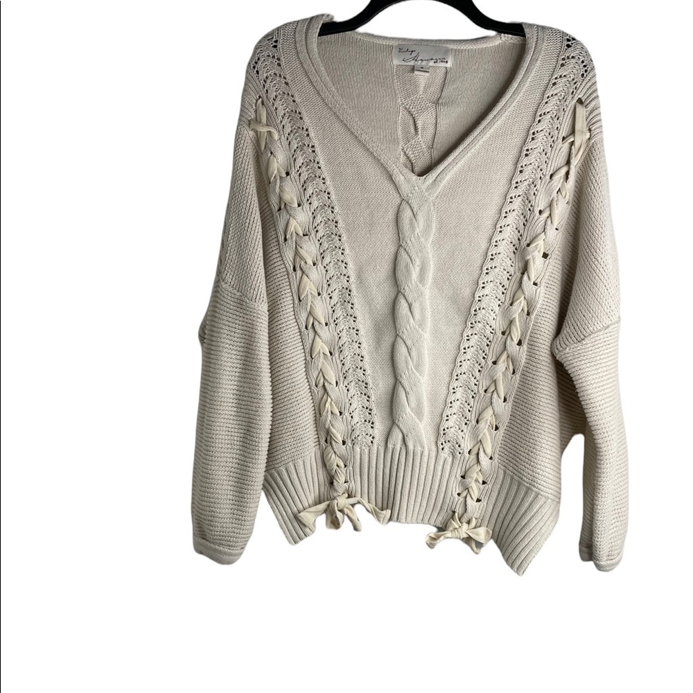 Vintage Havana V Neck Sweater Beige
